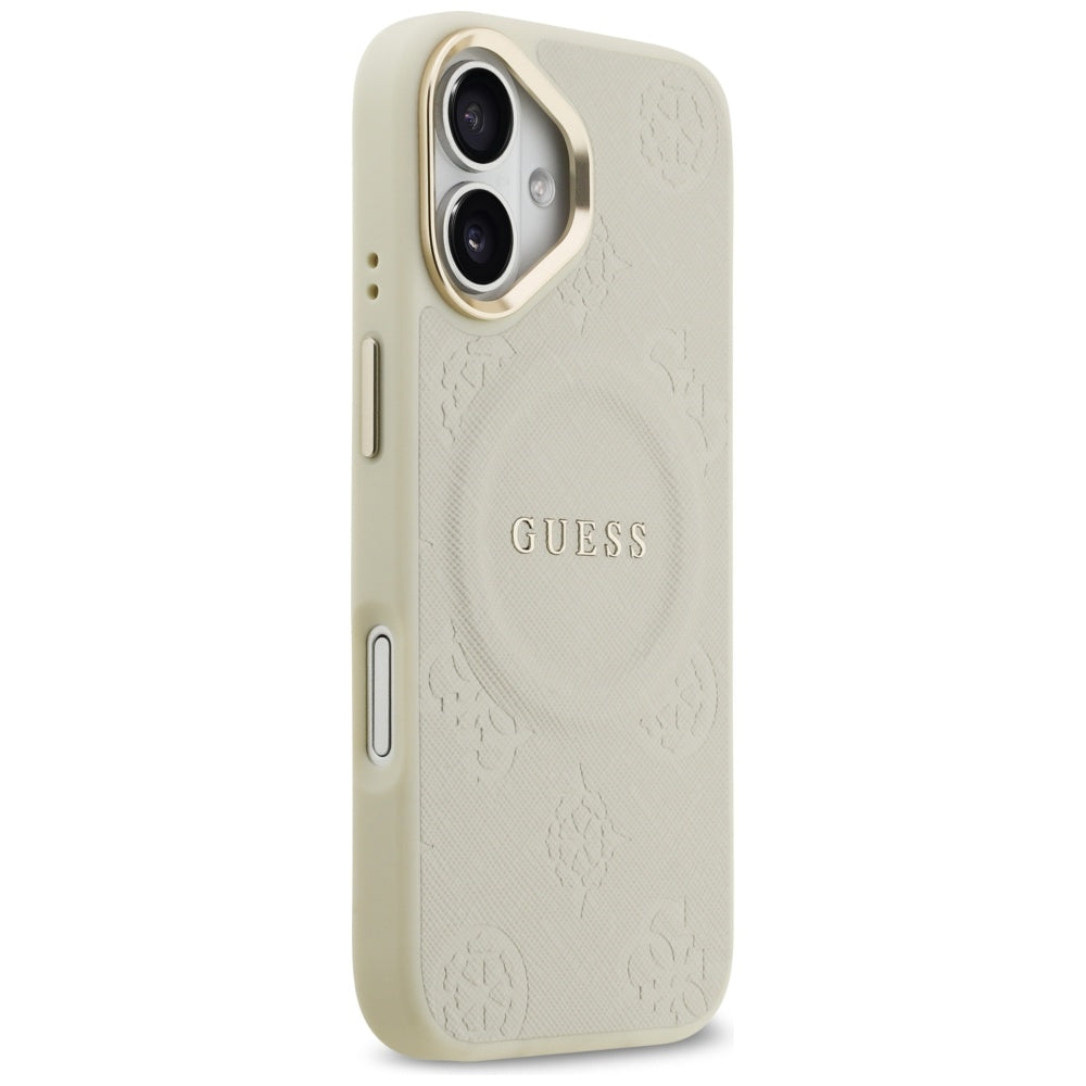 Capa MagSafe para Apple iPhone 17, Guess, Peony Hot Stamp, Bege