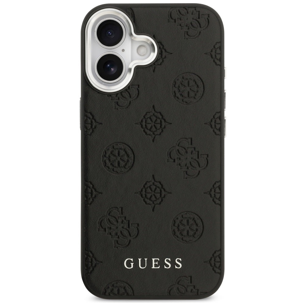 Capa MagSafe para Apple iPhone 17, Guess, Peony Hot Stamp Script, Preta