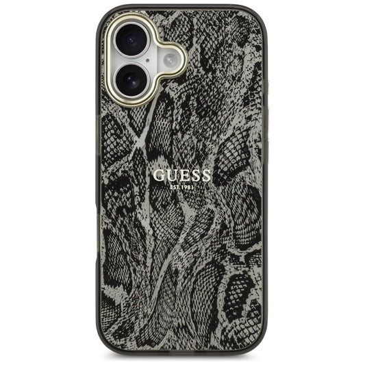 Capa MagSafe para Apple iPhone 17, Guess, Padrão Python, Preta