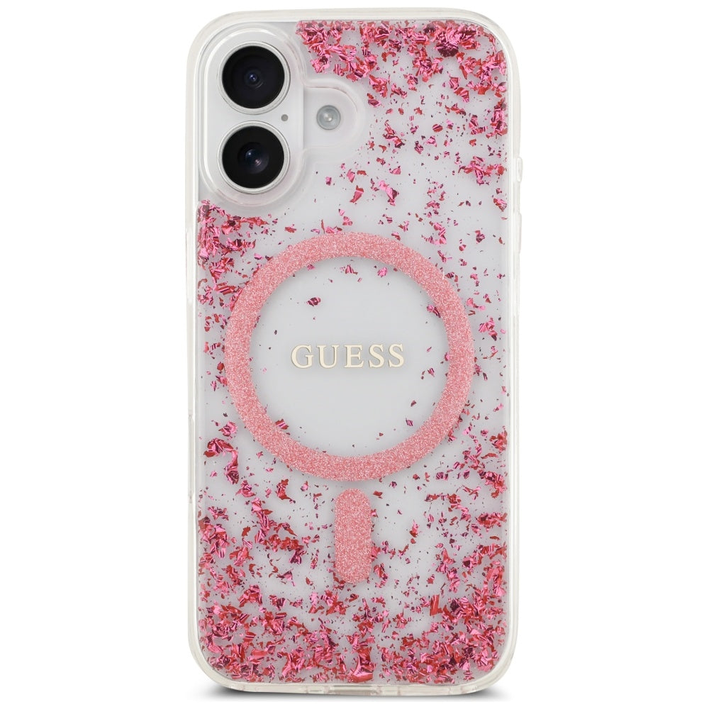 Capa MagSafe para Apple iPhone 17, Guess, Resin Bottom Glitter, Rosa