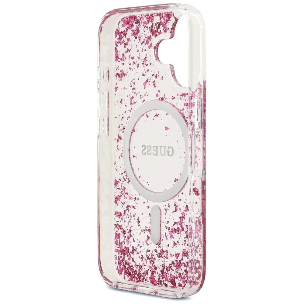 Capa MagSafe para Apple iPhone 17, Guess, Resin Bottom Glitter, Rosa