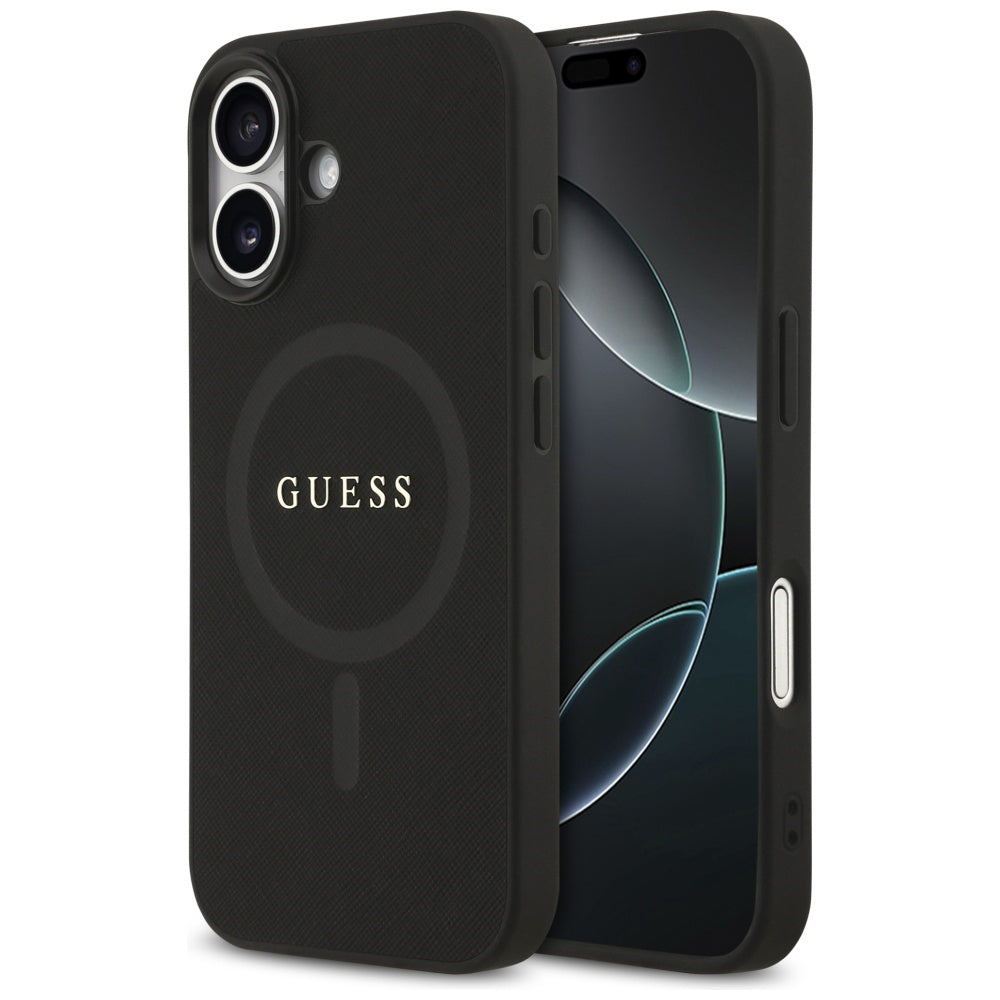 Capa MagSafe para Apple iPhone 17, Guess, Saffiano Classic Logo, Preta