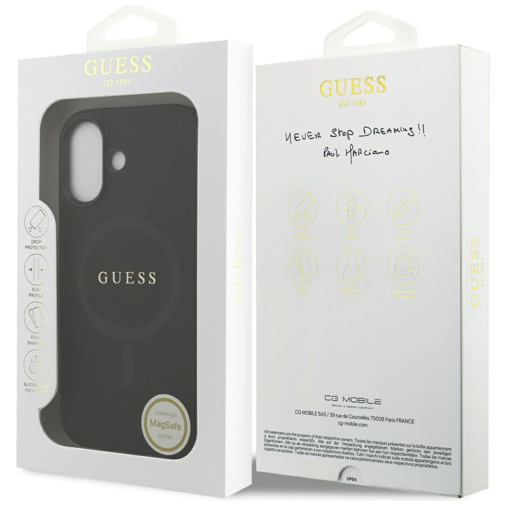 Capa MagSafe para Apple iPhone 17, Guess, Saffiano Classic Logo, Preta