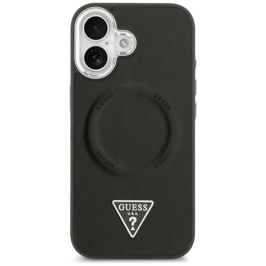 Capa MagSafe para Apple iPhone 17, Guess, Logo Triângulo, Preta Prateada