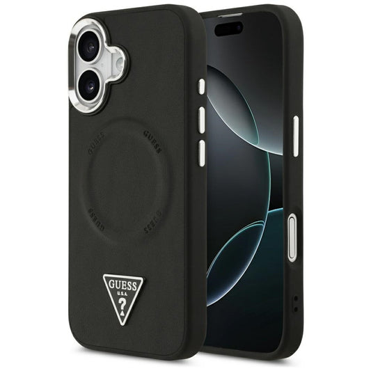 Capa MagSafe para Apple iPhone 17, Guess, Logo Triângulo, Preta Prateada