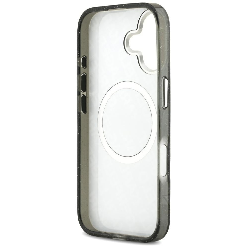 Capa MagSafe para Apple iPhone 17, Karl Lagerfeld, Glitter Karl & Choupette Head, Preta