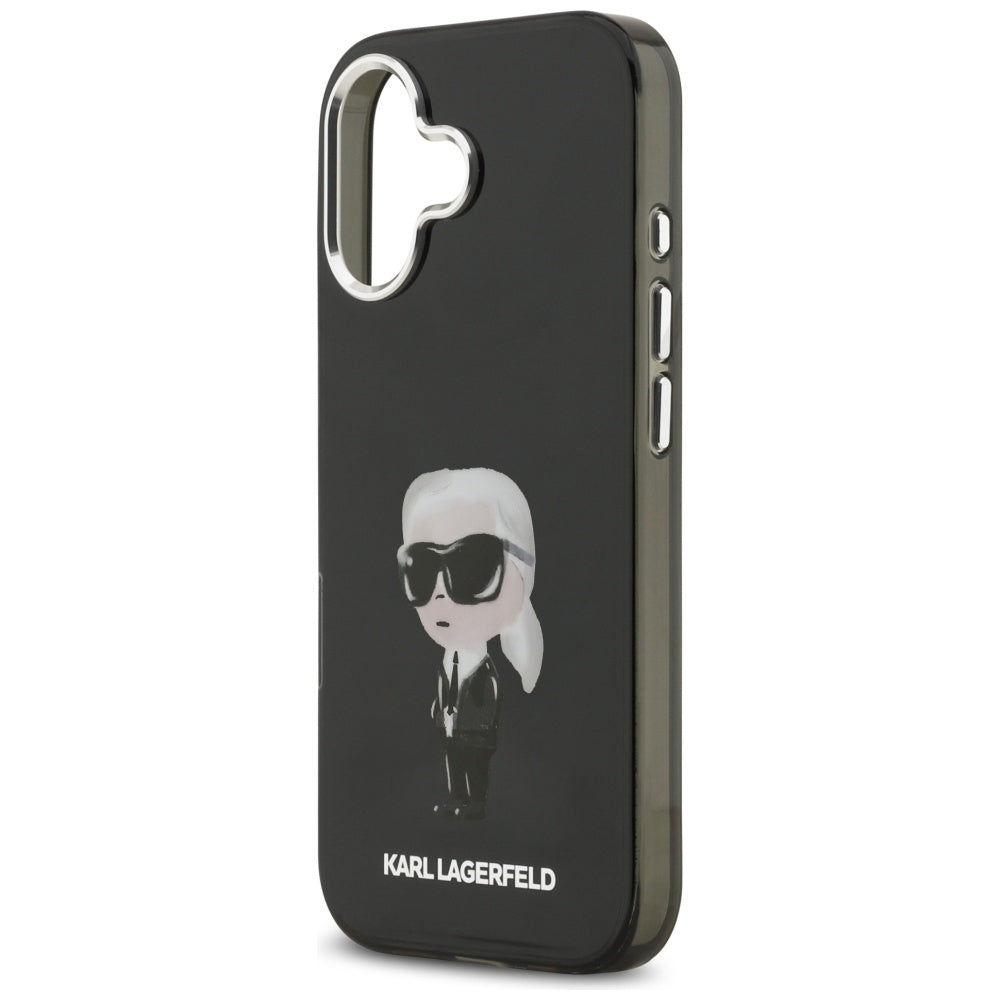 Capa MagSafe para Apple iPhone 17, Karl Lagerfeld, IML Aquarelle Karl Ikonik, Preta