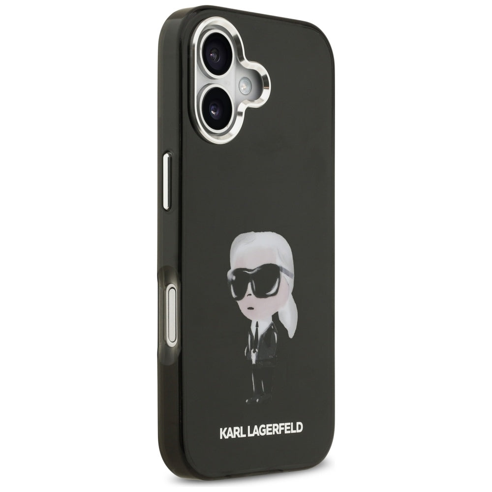 Capa MagSafe para Apple iPhone 17, Karl Lagerfeld, IML Aquarelle Karl Ikonik, Preta