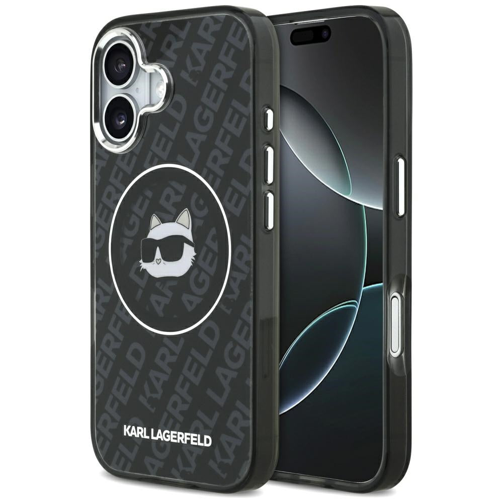 Capa MagSafe para Apple iPhone 17, Karl Lagerfeld, IML Choupette's Head, Preta.