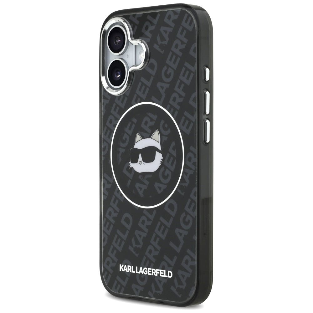 Capa MagSafe para Apple iPhone 17, Karl Lagerfeld, IML Choupette's Head, Preta.