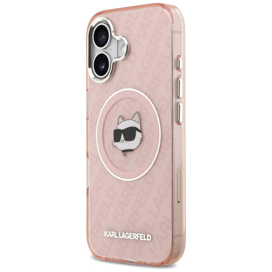 Capa MagSafe para Apple iPhone 17, Karl Lagerfeld, IML Choupette's Head, Rosa