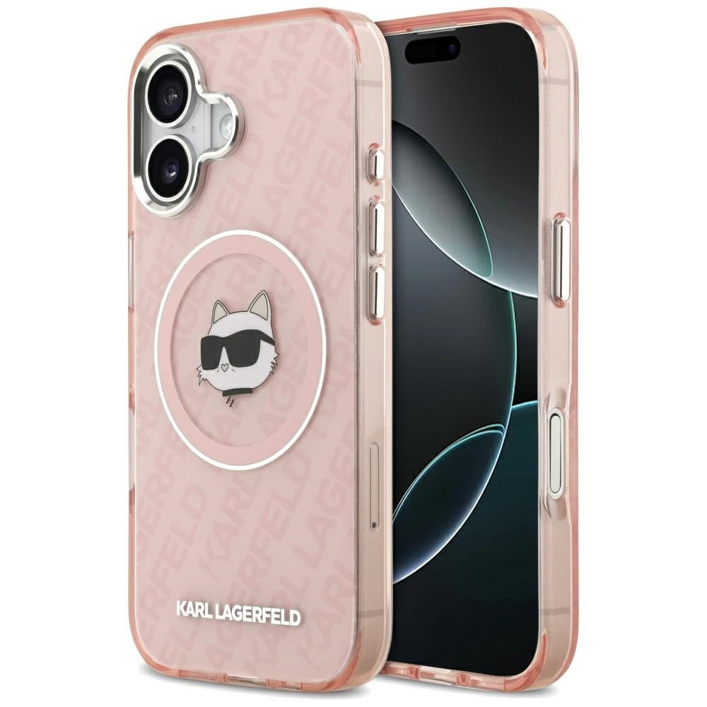 Capa MagSafe para Apple iPhone 17, Karl Lagerfeld, IML Choupette's Head, Rosa