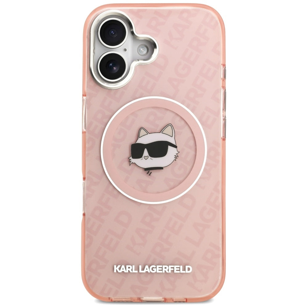 Capa MagSafe para Apple iPhone 17, Karl Lagerfeld, IML Choupette's Head, Rosa