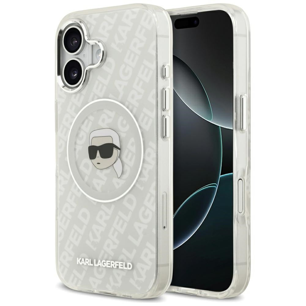 Capa MagSafe para Apple iPhone 17, Karl Lagerfeld, IML Karl`s Head, Cinza