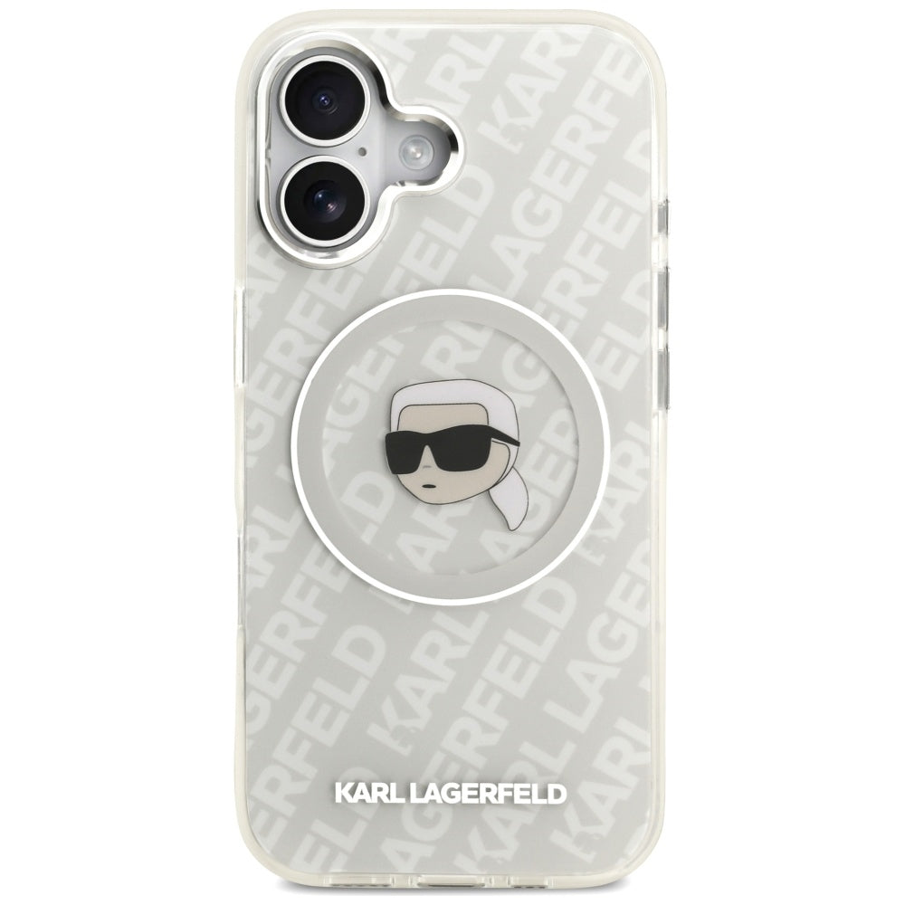 Capa MagSafe para Apple iPhone 17, Karl Lagerfeld, IML Karl`s Head, Cinza