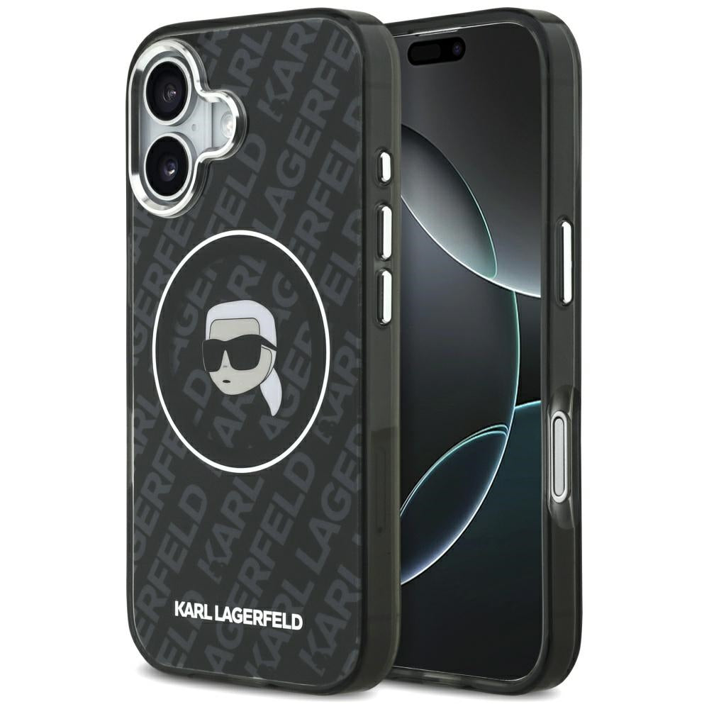 Capa MagSafe para Apple iPhone 17, Karl Lagerfeld, IML Karl`s Head, Preta