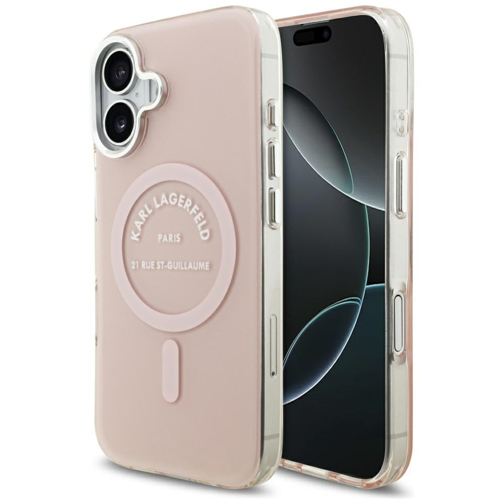Capa MagSafe para Apple iPhone 17, Karl Lagerfeld, IML Logo RSG, Rosa