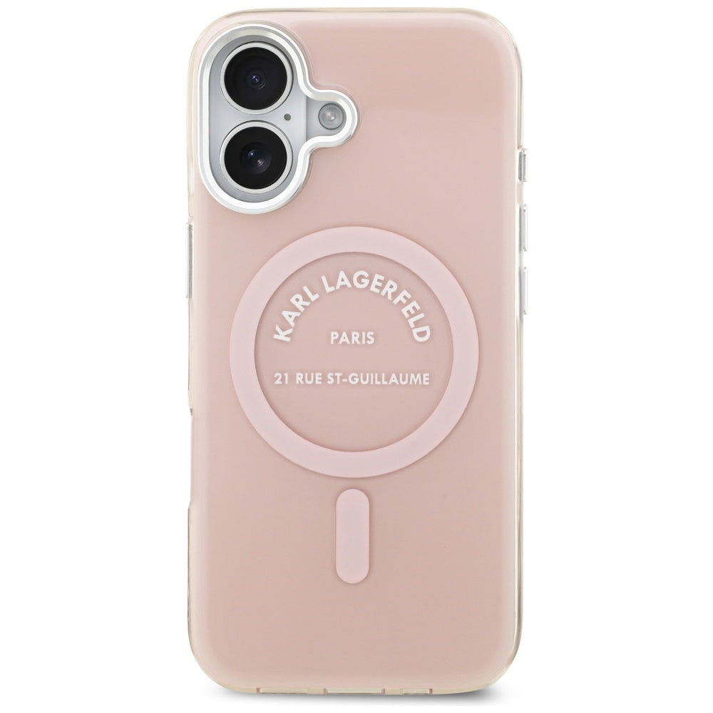 Capa MagSafe para Apple iPhone 17, Karl Lagerfeld, IML Logo RSG, Rosa