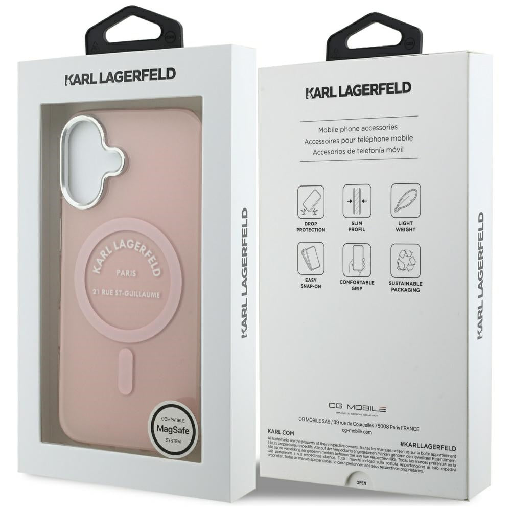 Capa MagSafe para Apple iPhone 17, Karl Lagerfeld, IML Logo RSG, Rosa