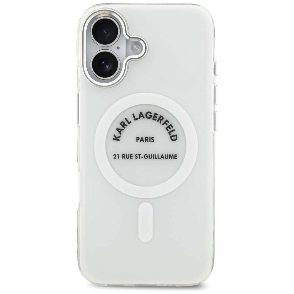 Capa MagSafe para Apple iPhone 17, Karl Lagerfeld, IML Logo RSG, Transparente