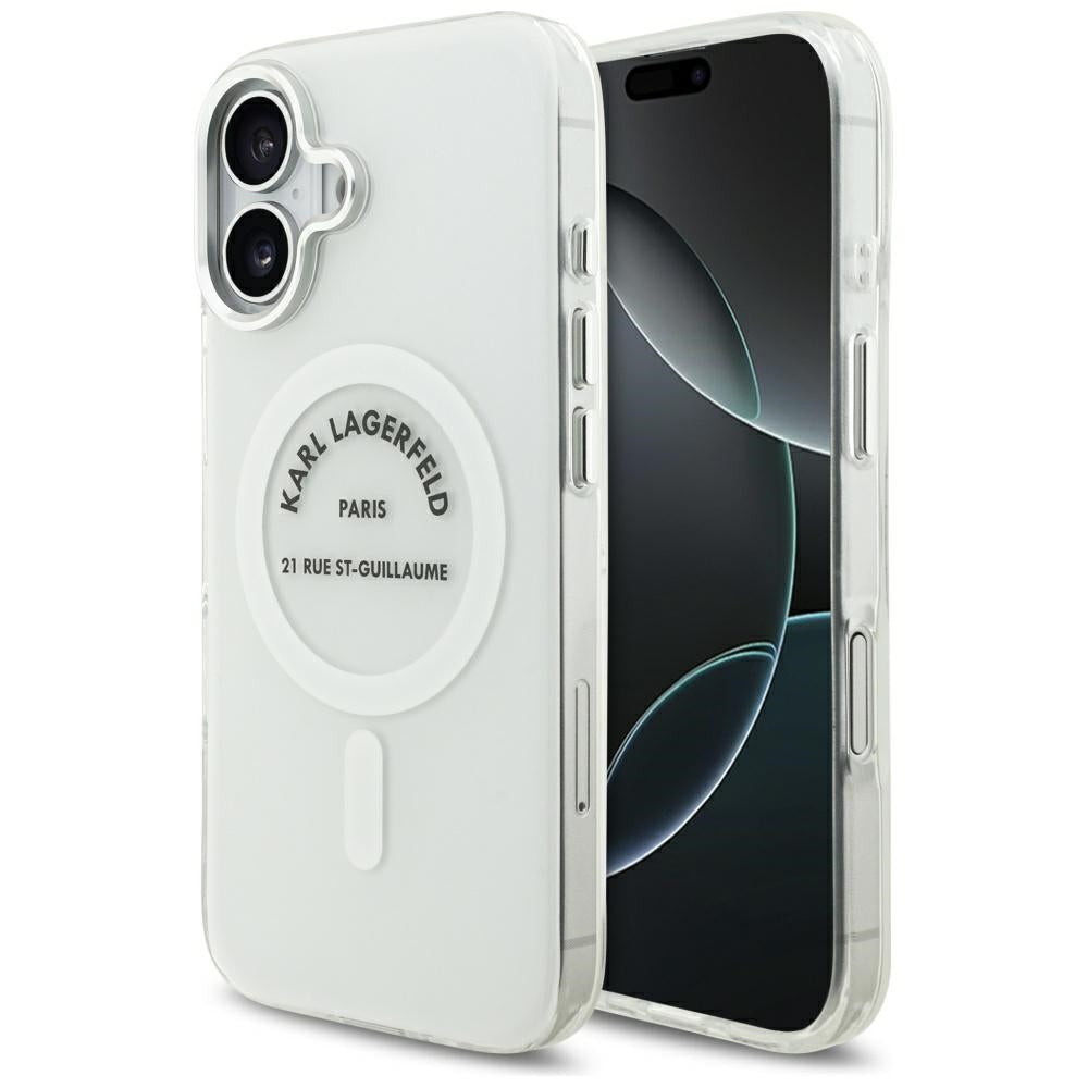 Capa MagSafe para Apple iPhone 17, Karl Lagerfeld, IML Logo RSG, Transparente