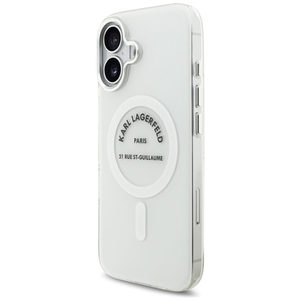 Capa MagSafe para Apple iPhone 17, Karl Lagerfeld, IML Logo RSG, Transparente