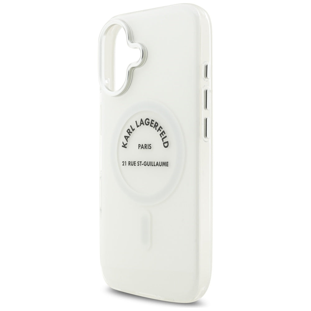 Capa MagSafe para Apple iPhone 17, Karl Lagerfeld, IML Logo RSG, Transparente