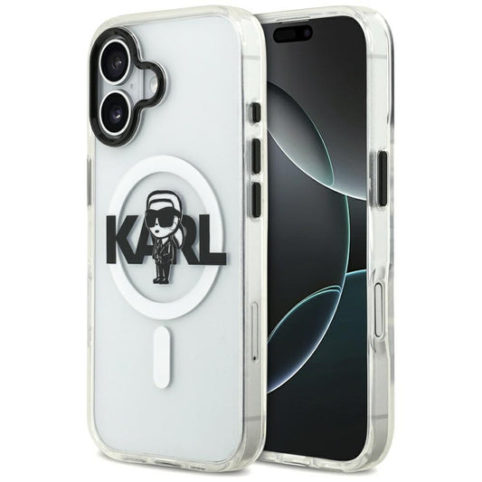Capa MagSafe para Apple iPhone 17, Karl Lagerfeld, IML Sketch Logo Karl, Transparente