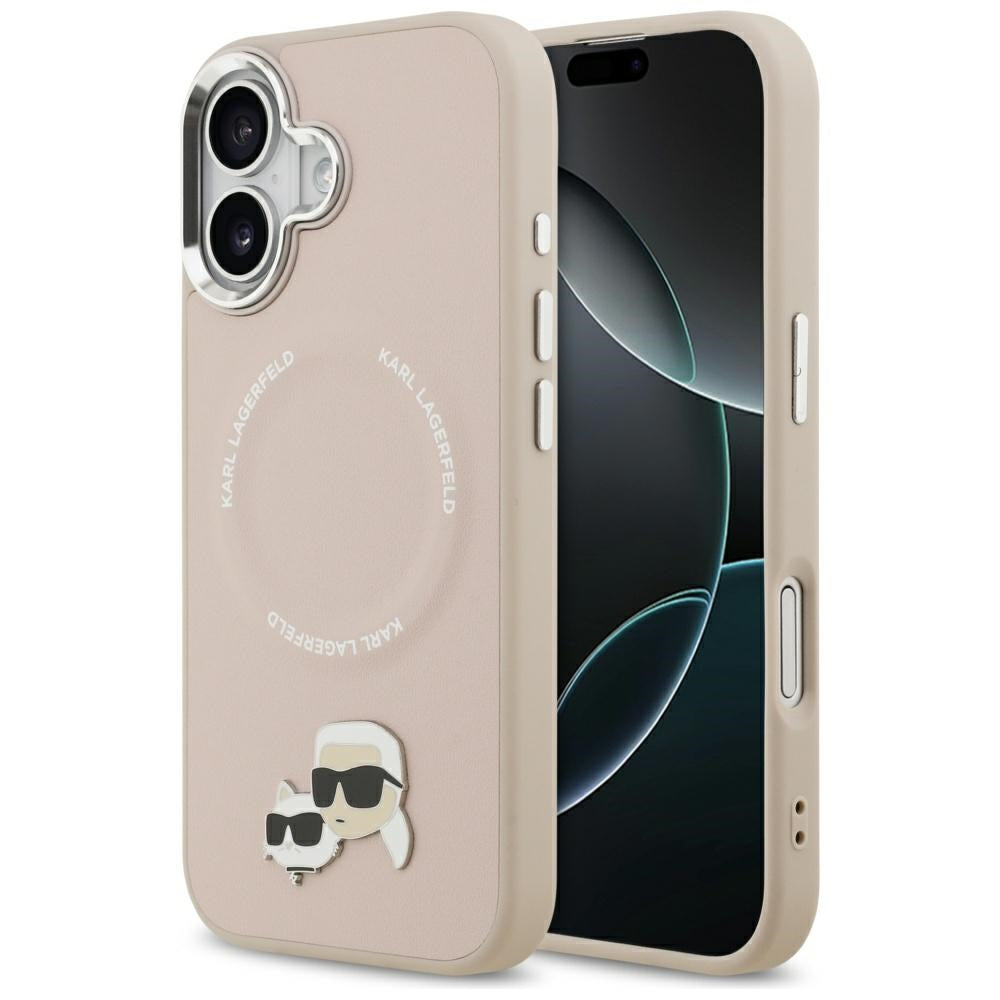 Capa MagSafe para Apple iPhone 17, Karl Lagerfeld, Karl & Choupette Pins, Rosa