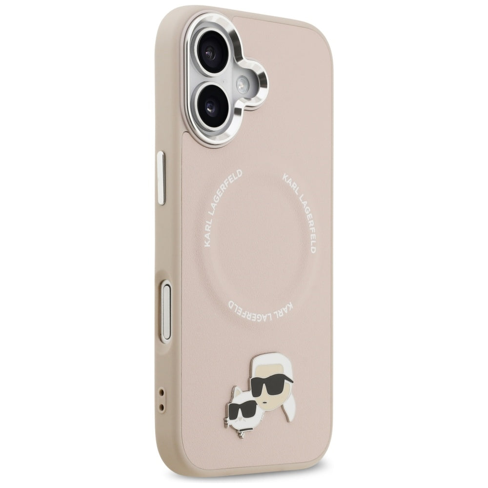 Capa MagSafe para Apple iPhone 17, Karl Lagerfeld, Karl & Choupette Pins, Rosa