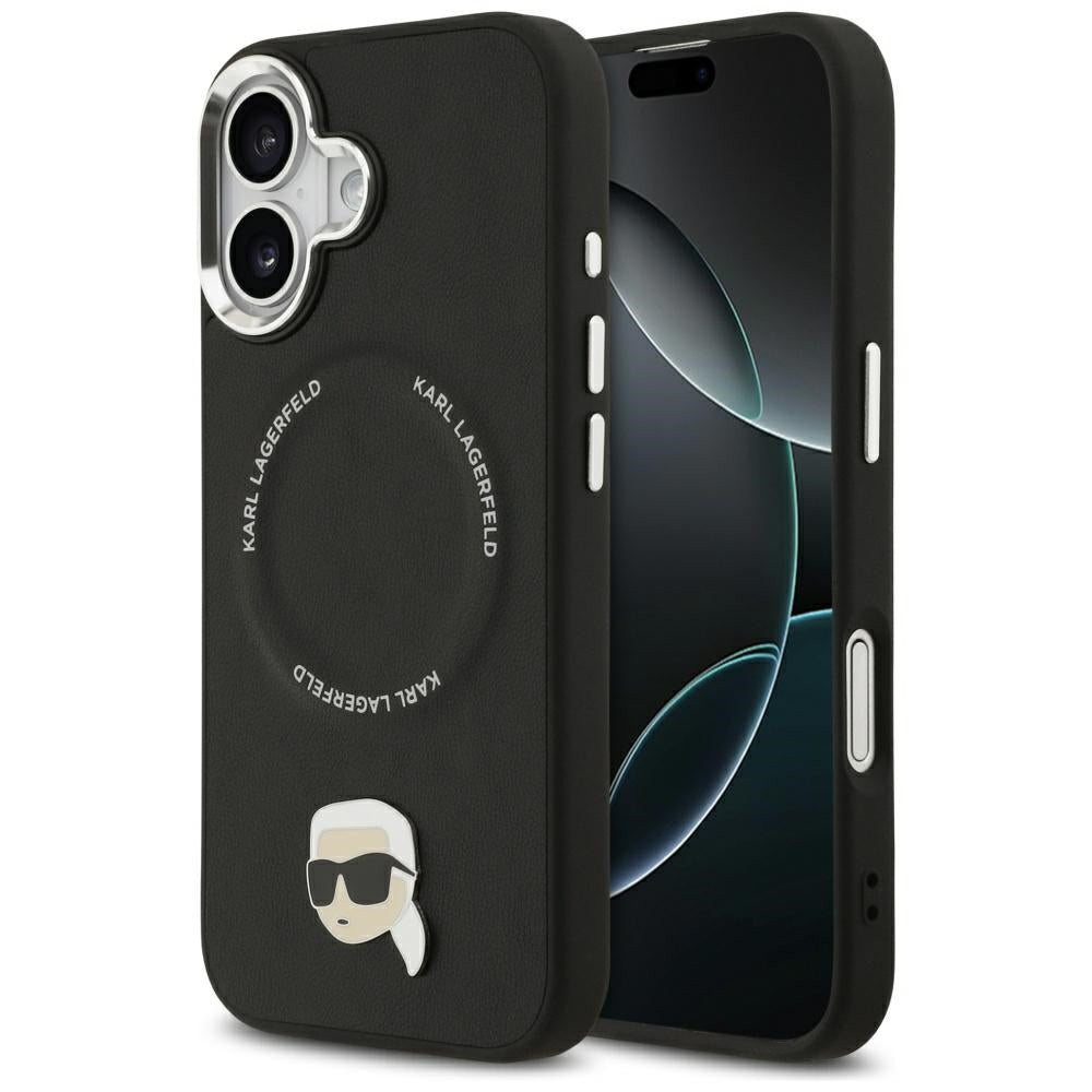 Capa MagSafe para Apple iPhone 17, Karl Lagerfeld, Karl Pin, Preta