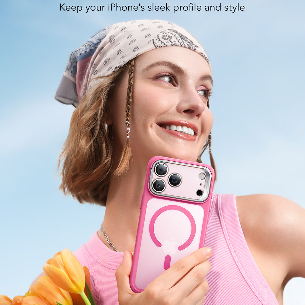 Capa MagSafe para Apple iPhone 17 Pro, ESR, Classic Hybrid Kickstand, Rosa Acetinado