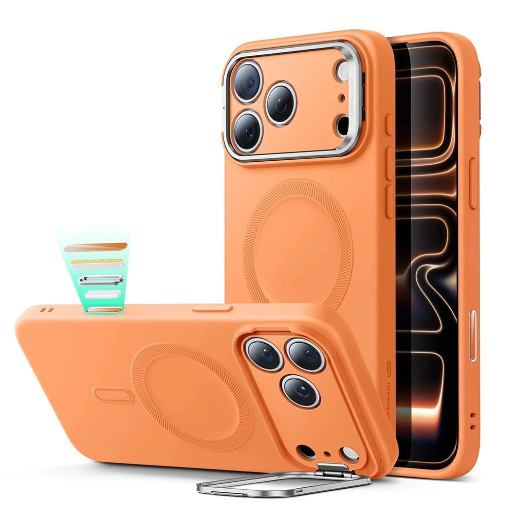 Capa MagSafe para Apple iPhone 17 Pro, ESR, Cloud Soft Kickstand, Laranja