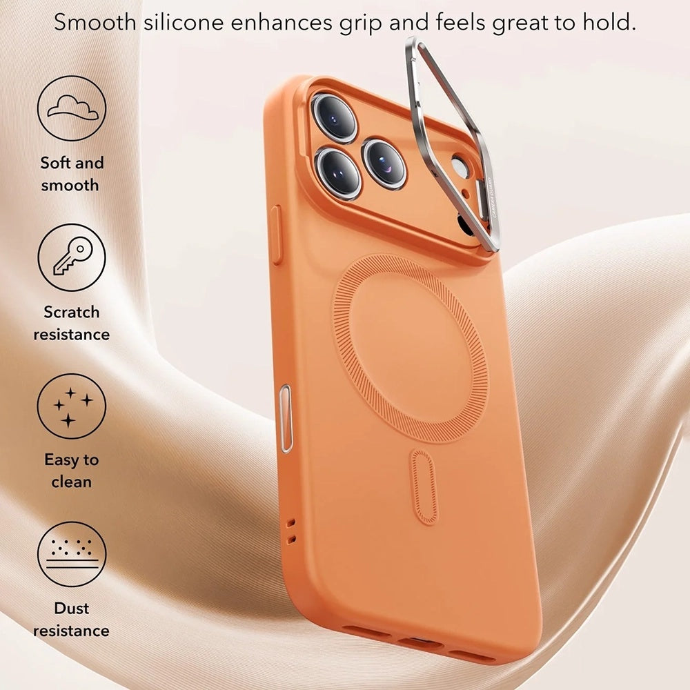 Capa MagSafe para Apple iPhone 17 Pro, ESR, Cloud Soft Kickstand, Laranja