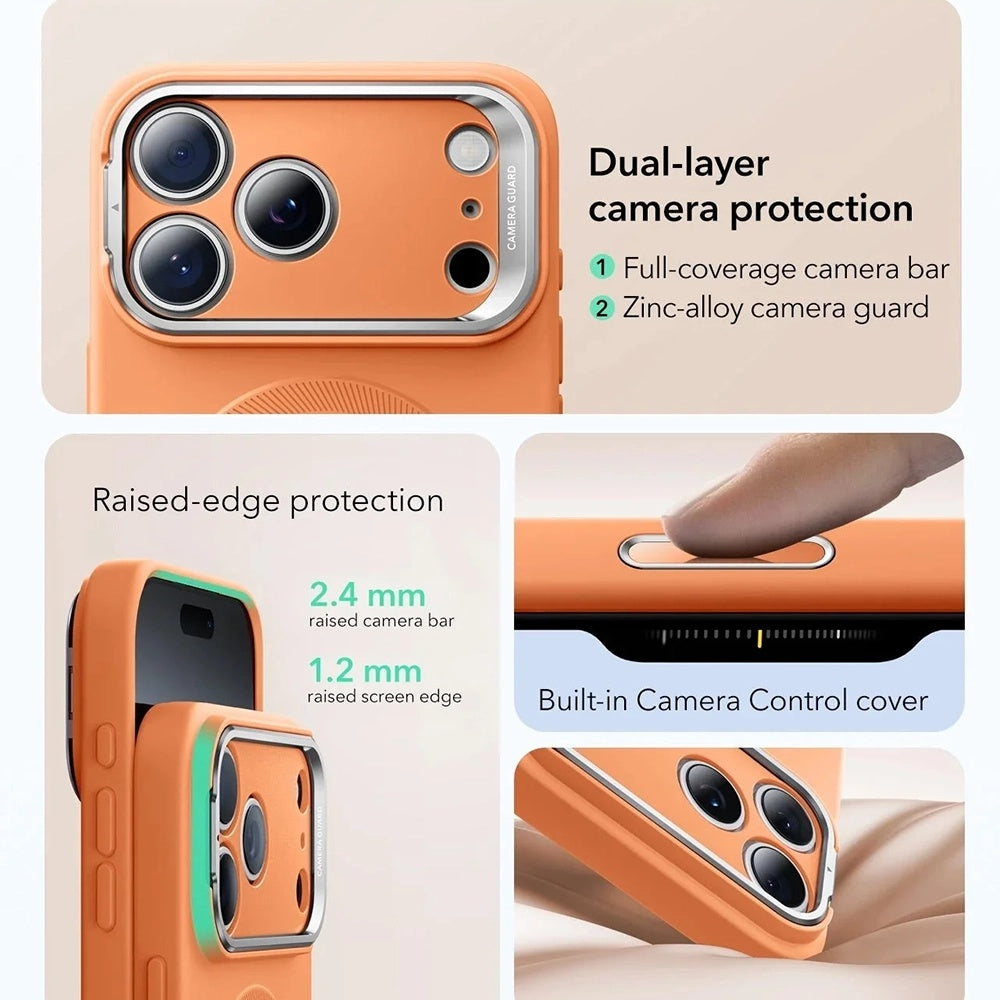Capa MagSafe para Apple iPhone 17 Pro, ESR, Cloud Soft Kickstand, Laranja