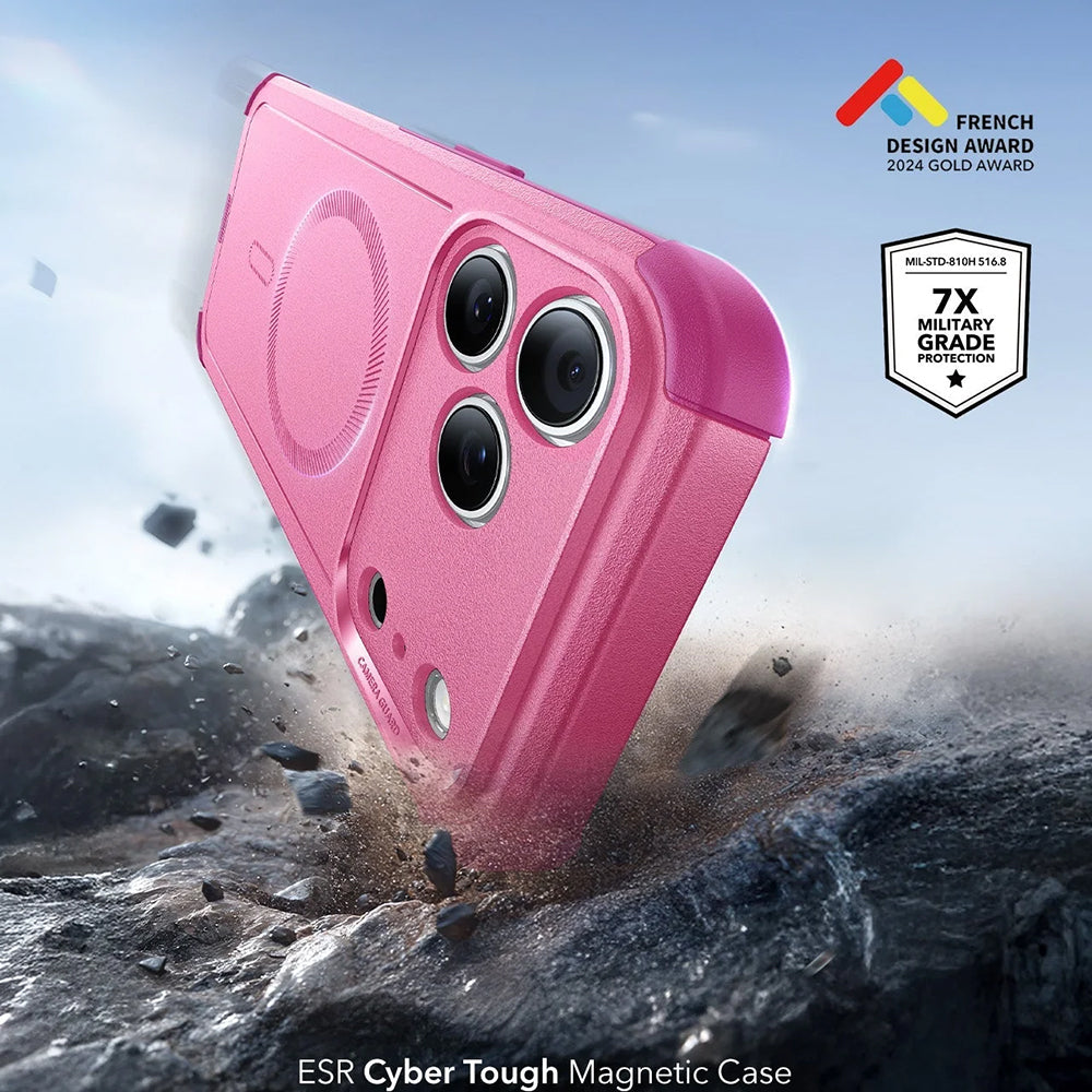Capa MagSafe para Apple iPhone 17 Pro, ESR, Cyber, Rosa