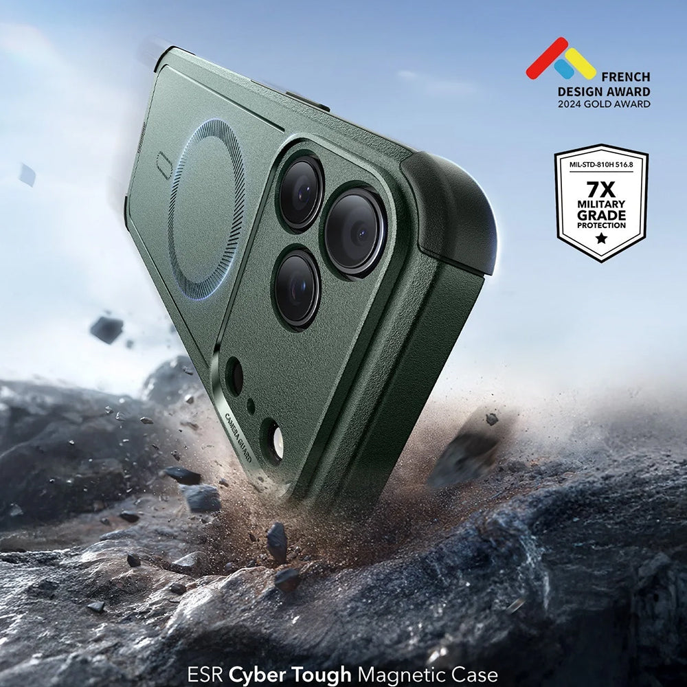 Capa MagSafe para Apple iPhone 17 Pro, ESR, Cyber, Verde
