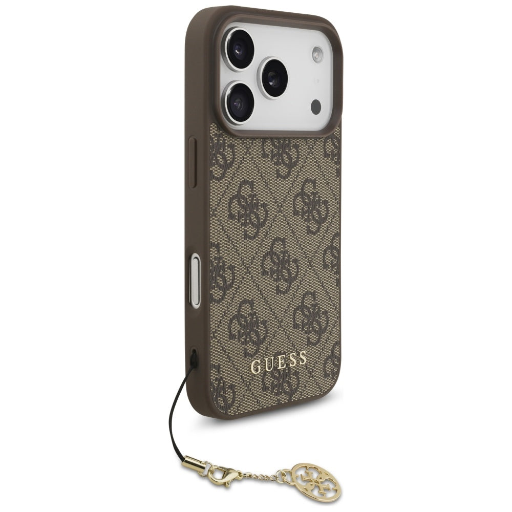 Capa MagSafe para Apple iPhone 17 Pro, Guess, 4G Charm Cradle, Castanho