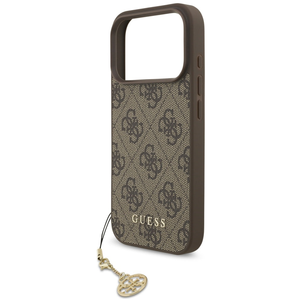 Capa MagSafe para Apple iPhone 17 Pro, Guess, 4G Charm Cradle, Castanho