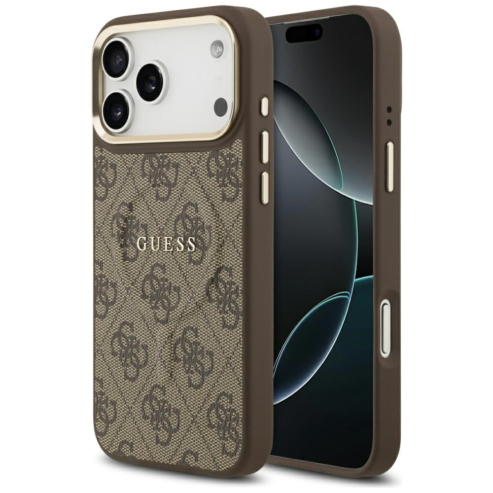 Capa MagSafe para Apple iPhone 17 Pro, Guess, 4G Classic, Castanho