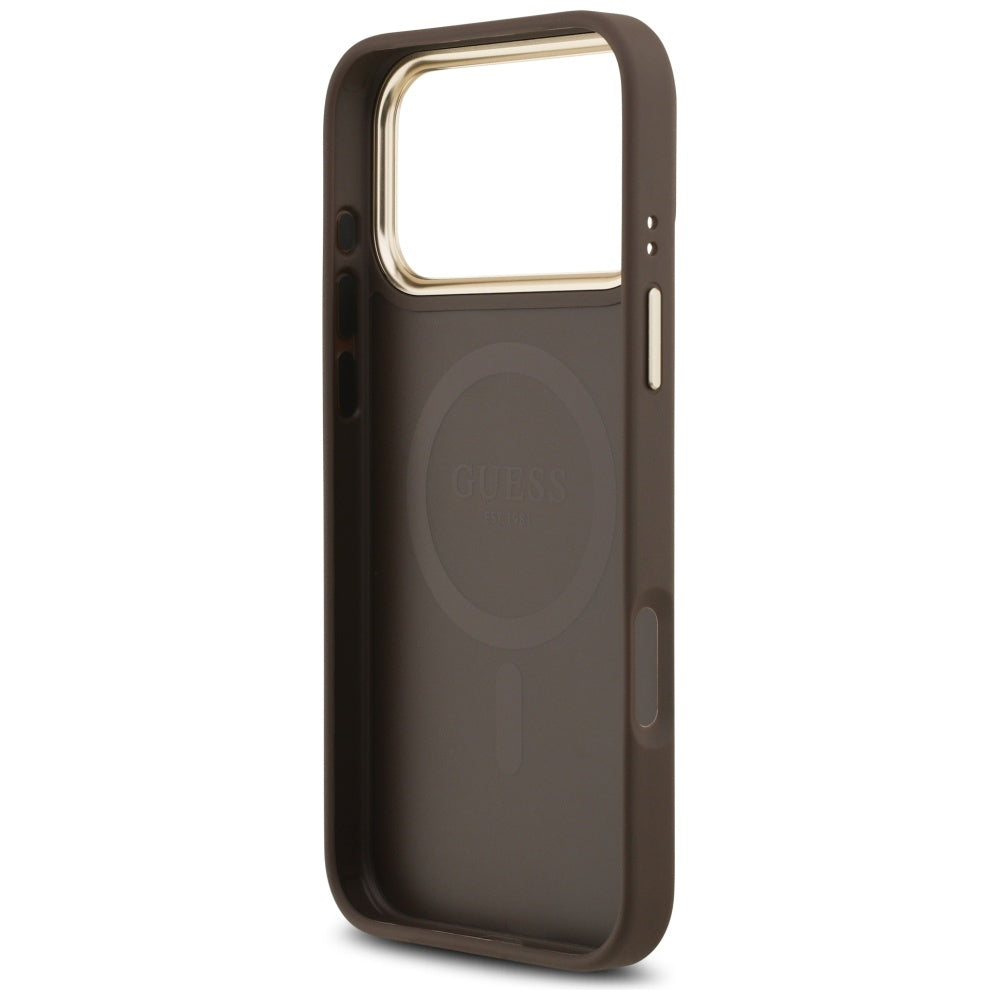 Capa MagSafe para Apple iPhone 17 Pro, Guess, 4G Classic, Castanho