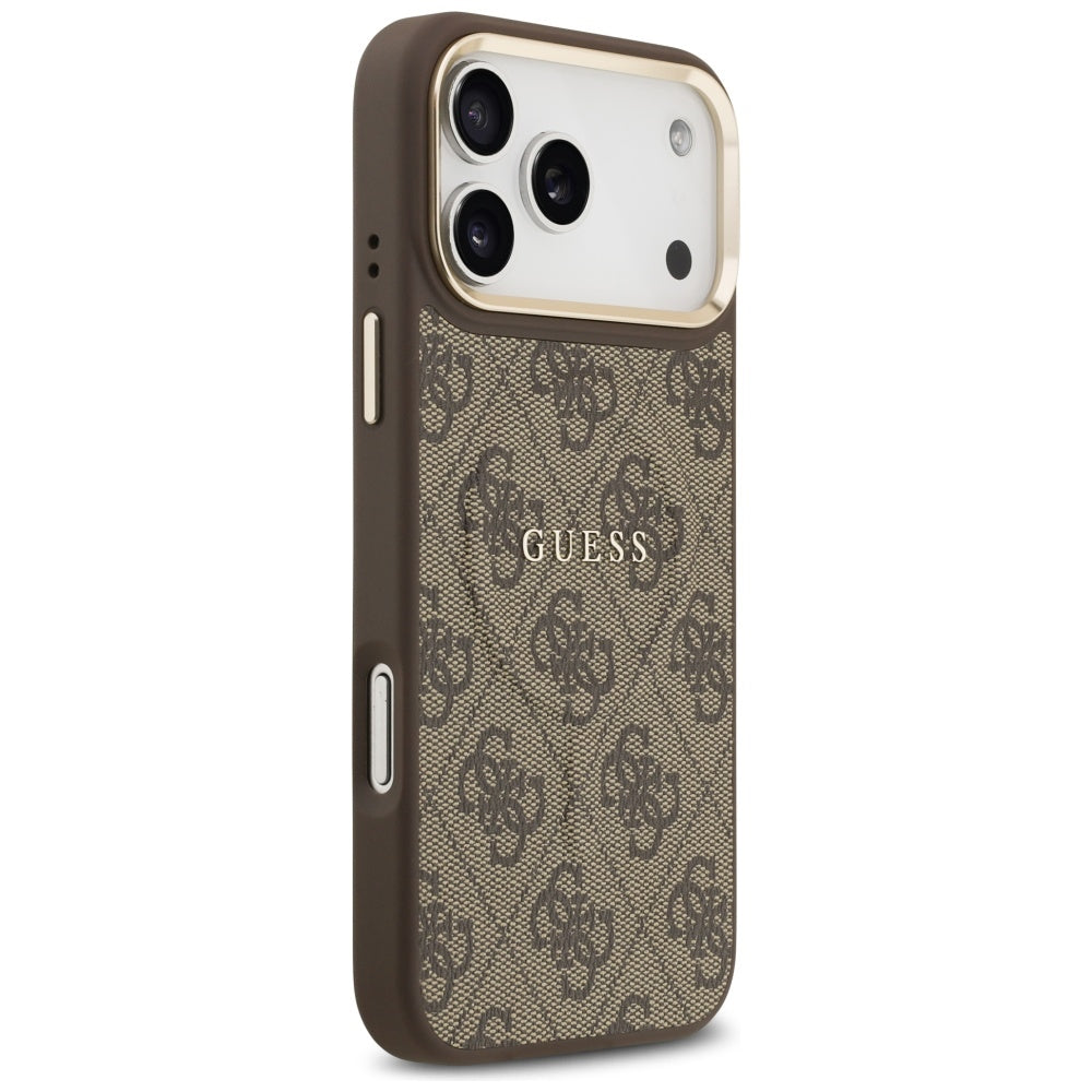 Capa MagSafe para Apple iPhone 17 Pro, Guess, 4G Classic, Castanho