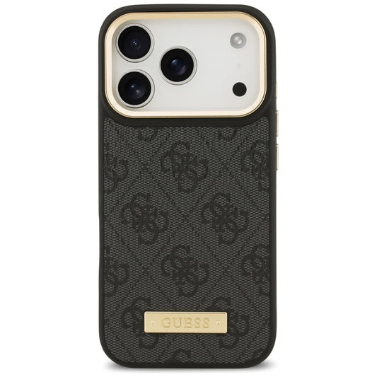 Capa MagSafe para Apple iPhone 17 Pro, Guess, 4G Logo Plate, Preta