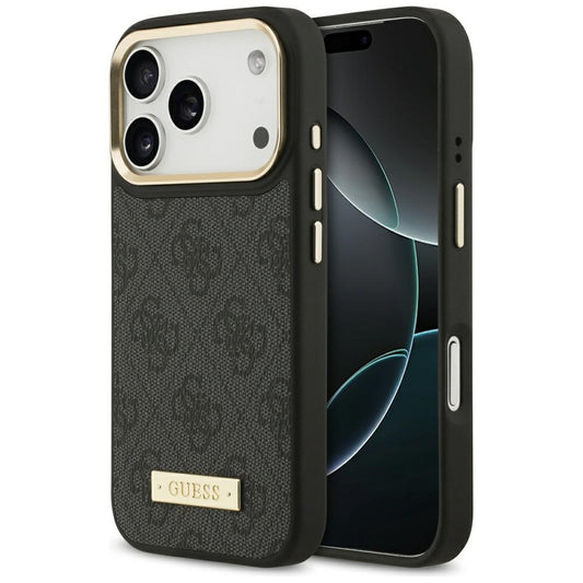 Capa MagSafe para Apple iPhone 17 Pro, Guess, 4G Logo Plate, Preta