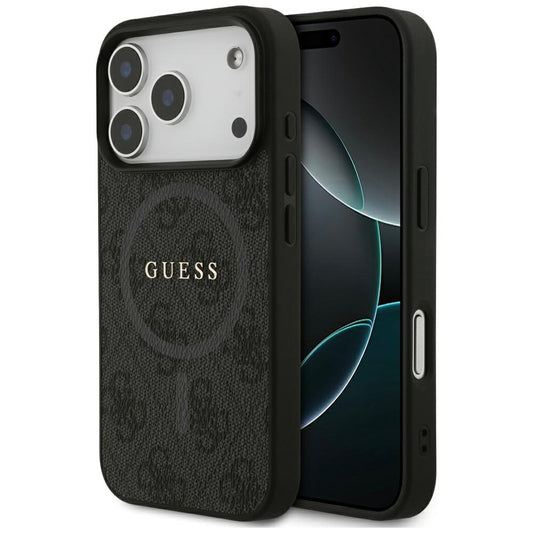 MagSafe Case for Apple iPhone 17 Pro, Guess, 4G Ring Classic Logo, Black