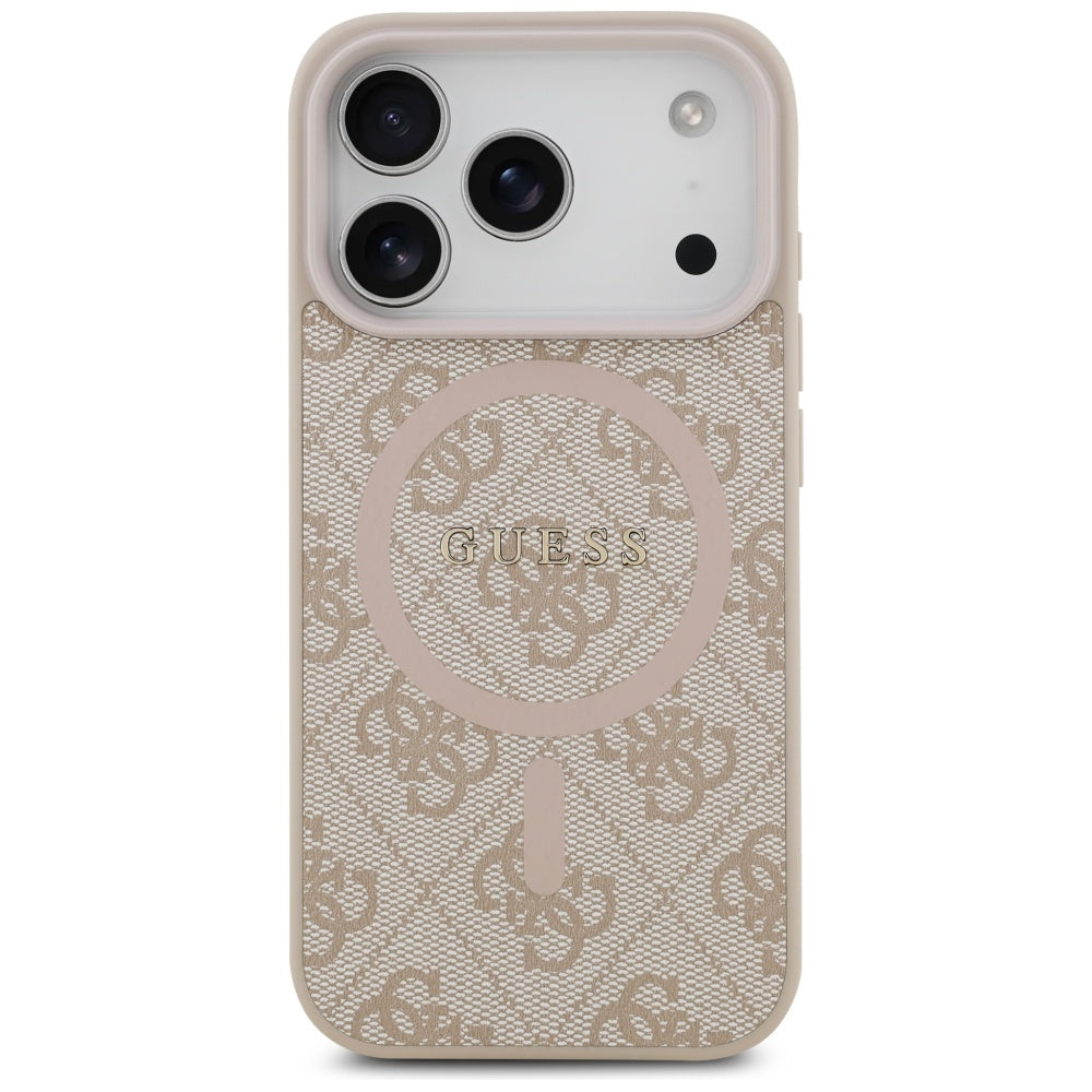 Capa MagSafe para Apple iPhone 17 Pro, Guess, 4G Ring Classic Logo, Rosa