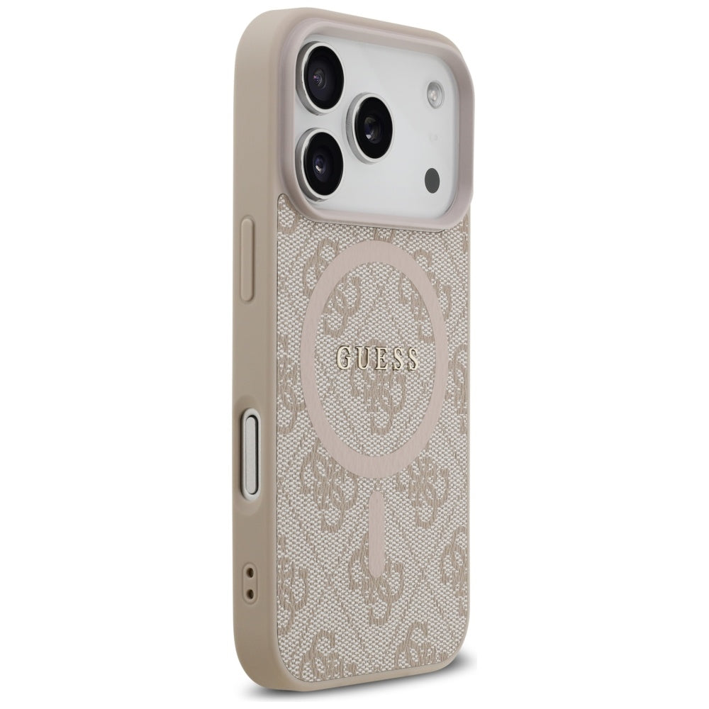 Capa MagSafe para Apple iPhone 17 Pro, Guess, 4G Ring Classic Logo, Rosa