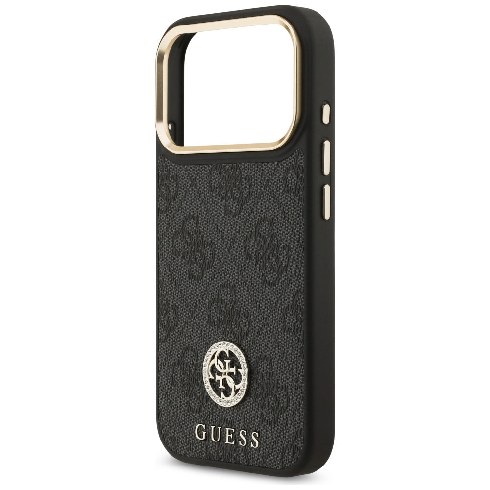 Capa MagSafe para Apple iPhone 17 Pro, Guess, Logo Strass 4G, Preta