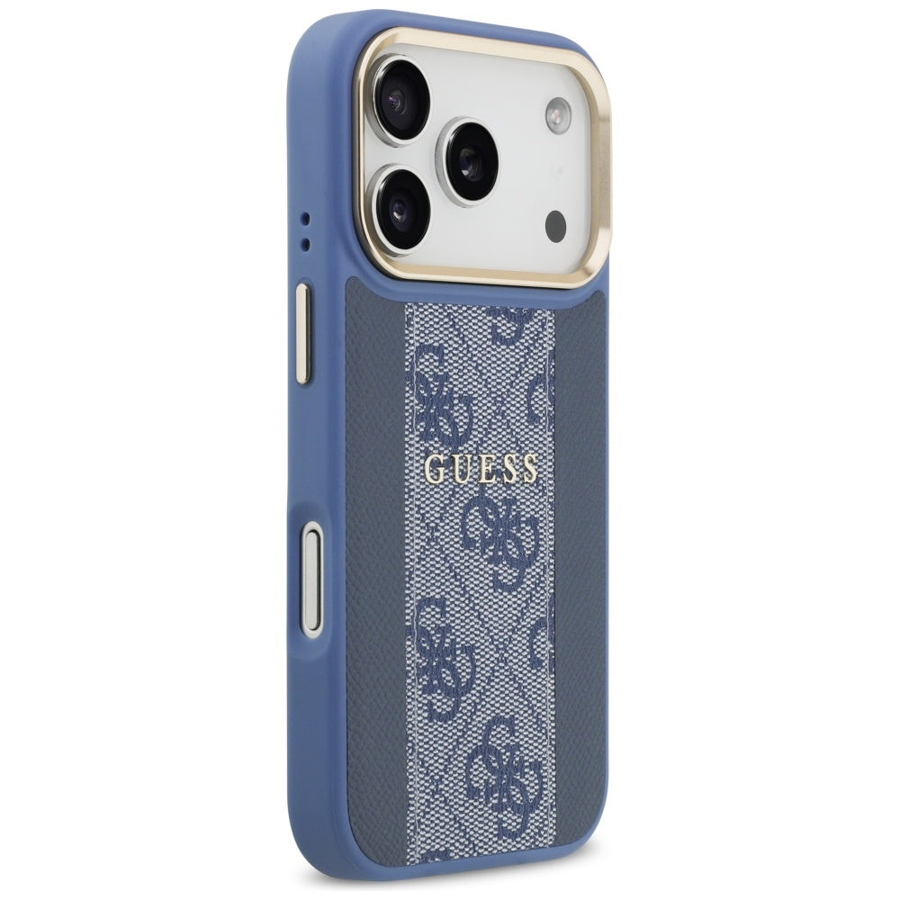Capa MagSafe para Apple iPhone 17 Pro, Guess, 4G Stripe, Azul