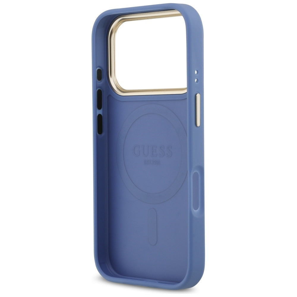 Capa MagSafe para Apple iPhone 17 Pro, Guess, 4G Stripe, Azul